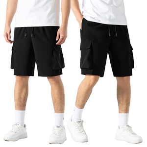 Pantalones Cortos Cargo de Verano para Hombre, Multibolsillos, Ajuste Holgado, Tela de Lona, Cintura Elástica, Cintura Media, Venta al por Mayor, Envío Inmediato del Fabricante - Product Image 1