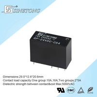 Relais électromagnétique miniature Singtong 24V 16A, 8 broches, type PCB, avec protection scellée, usage général, relais 14F
