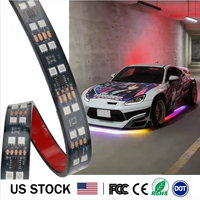 Kit de bandes néon flexibles pour éclairage sous châssis de voiture, 6 pièces, double rangée, 5050 RGBIC, couleurs de rêve, contrôle par application