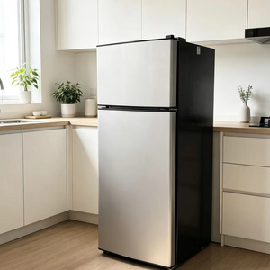 Mini Refrigerador Compacto de 53L con <span class=keywords><strong>Congelador</strong></span> Superior BCD-53A, Doble Puerta, Descongelación Manual, Plástico Plateado, Ahorro de Energía, Refrigerante R600a - Product Image 1