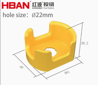 Accessoires de commutateur en plastique HBAN, couvercle de protection pour commutateur de 22/25/30 mm avec autocollant « Urgence » pour la sécurité industrielle