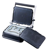 Grill électrique détachable 2-en-1 avec surface antiadhésive et fonction sans fumée