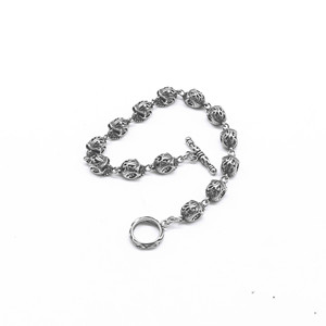 Pulsera con diseño de calavera yunnique, plata tibetana, unisex, diseño geométrico hueco, joyería de moda - Product Image 2