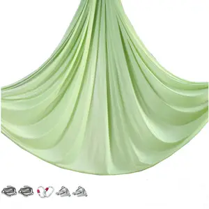 Wholesale Custom Logo 4M Gymnastic Green Antigravity Flying Aerial Silk Yoga Swing Hammock Set