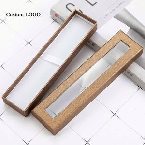 Caja de Papel para Bolígrafos con Serigrafía Personalizada y Exhibición Transparente para Promociones Empresariales - Product Image 1