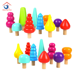 Bloques de Madera Decorativos, Accesorios para la Educación Temprana, Juguetes de Apilamiento de Árboles para Jardín de Infancia - Product Image 1