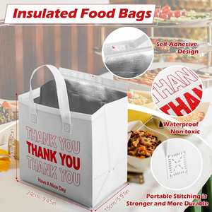 Sac isotherme personnalisé en aluminium non tissé avec fermeture éclair, petit sac de livraison thermique pour aliments chauds/froids - Product Image 2