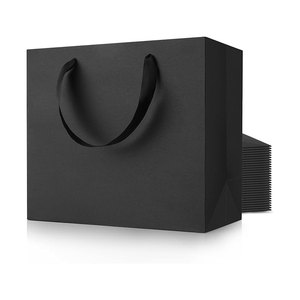 Bolsas de Regalo de Papel Kraft Portátiles de Lujo Personalizadas al por Mayor, Bolsas Pequeñas con Asa y Logotipo Impreso - Product Image 1