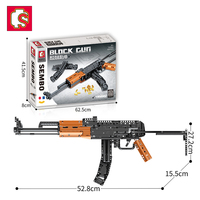 SEMBO BLOCK 702941 2022 Vente chaude O Jouet éducatif Pistolet en plastique militaire Jouets sûrs Bloc de construction Pistolet modèle