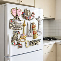 Imán de Refrigerador Metálico Personalizado con Esmalte Suave 3D, Ecológico, para Publicidad, con Impresión por Transferencia Térmica, Singapur, Austria, Italia