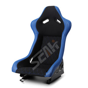 WZSEAHI Высокое качество Универсальный черный + Буле из стекловолокна гоночный автомобиль сиденье спортивный Ковш Сиденья - Product Image 1