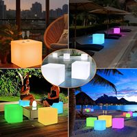 Outdoor LED-Licht Party Bar Tisch Leuchtende Würfel Barhocker Quadratischer Würfelsitz für Sitzgelegenheiten Barhocker LED-Mietmöbel