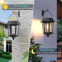 Lampes solaires LED ESRA 22A en acier inoxydable, lot de 2, étanches pour extérieur avec allumage/extinction automatique, IP44, lumière chaude 3000K, angle de faisceau 360°