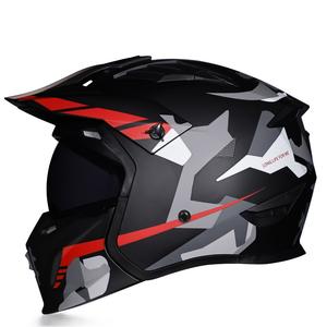 Casque de moto d'été Homme Femme Retro <span class=keywords><strong>Street</strong></span> <span class=keywords><strong>Fighter</strong></span> Combination Four Seasons Half Helmet full Helmet - Product Image 1