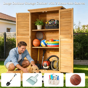 <span class=keywords><strong>Abri</strong></span> de <span class=keywords><strong>jardin</strong></span> en <span class=keywords><strong>bois</strong></span> Combohome avec armoire haute et étagères réglables robustes, organisateur d'outils de <span class=keywords><strong>jardin</strong></span> résistant aux intempéries pour la pelouse - Product Image 2