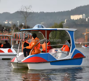 Bateau gonflable électrique sur mesure à bas <span class=keywords><strong>prix</strong></span>, très vendu, 4 places, en fibre de verre, à pédales, pour enfants et adultes, bateau tamponneur - Product Image 1