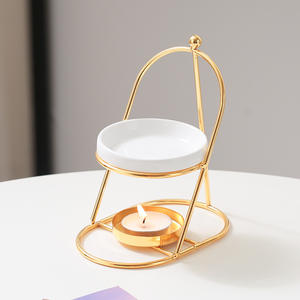 Lampe chauffante en céramique écologique Or & Noir <span class=keywords><strong>pour</strong></span> aromathérapie, diffuseur d'huiles essentielles et de cire, usage domestique <span class=keywords><strong>pour</strong></span> le commerce international - Product Image 4