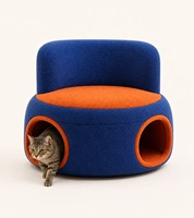 Canapé-lit pour chat en peluche avec housse amovible et lavable, canapé pour animaux de compagnie pour chats d'intérieur et petits chiens, confortable et antidérapant