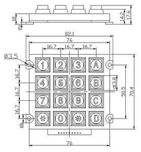 IP65กันน้ำอุตสาหกรรมปุ่มกด/โลหะผสมสังกะสีโลหะตัวเลข LED ปุ่มกด/หยอดเหรียญปุ่มกด - Product Image 3