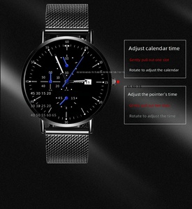 <span class=keywords><strong>Orologio</strong></span> al Quarzo da <span class=keywords><strong>Uomo</strong></span> Ultra Sottile <span class=keywords><strong>con</strong></span> <span class=keywords><strong>Cinturino</strong></span> <span class=keywords><strong>in</strong></span> <span class=keywords><strong>Pelle</strong></span>, Calendario e Luce Notturna, Ecologico - Product Image 2