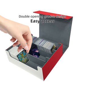   Caja de Almacenamiento de Cartas de Cuero PU de Tres Filas para 1800 Cartas, Organizador de Cartas Coleccionables de Gran Capacidad con Divisores para Juegos TCG CCG - Product Image 3