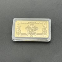 Pièce commémorative en fer gravée, style vintage, certificat de deux dollars avec figures et bordure dorée, pour cadeau souvenir