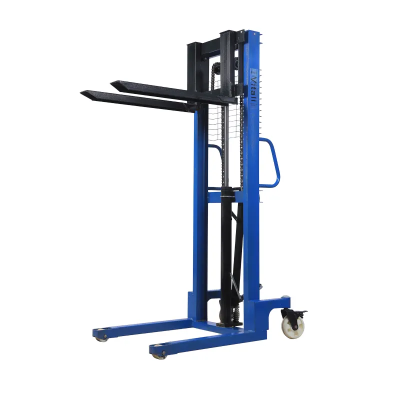 Handmatige Stapelaar Hydraulische Lift Truck C-Staal 1 Ton 2 Ton Met 900Mm Vorklengte Borstelloze Motor 1000W Lood-Zuur Batterijen 3000