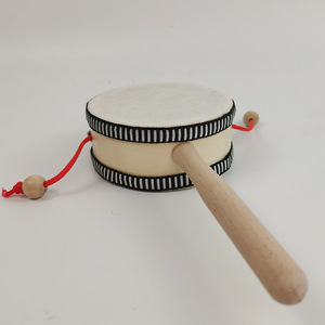 Tambor de madera de color natural para bebés y niños pequeños, juguete educativo, instrumento musical de 0 a 24 meses - Product Image 3