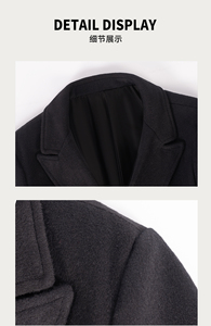 Модное длинное пальто из полиэстера на осень и зиму 50 из шерсти для мужчин - Product Image 4