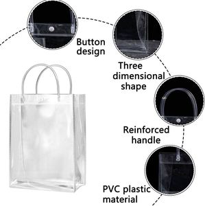 Customized Logo clear <b>Plastic</b> Transparent Pvc Shopping Makeup Cosmetic Bag Pvc <b>Tote</b> Gifts Bag for Gift and Promotional - Product Image 2