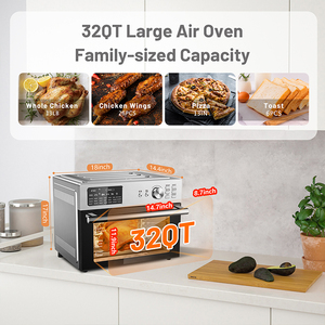 Freidora de aire de 30L, horno tostador, encimera, Horno de convección, Combo 21 en 1, bandeja para hornear esmaltada, fácil de limpiar con <span class=keywords><strong>libro</strong></span> de recetas - Product Image 4