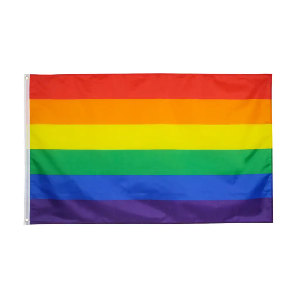 Commercio All'ingrosso misto di Poliestere Stampa Digitale Personalizzato Standard di 3x5 Lgbt Gay Pride Arcobaleno Bandiera Banner Per Esterno Parade