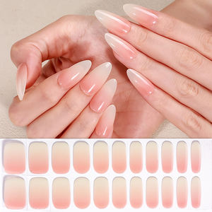 Manicura rápida de calidad de salón, sin HEMA, envolturas de uñas de Gel sin hornear, degradado <span class=keywords><strong>rosa</strong></span>, Otoño Invierno, sin lámpara UV, pegatinas de uñas de Gel gratis - Product Image 2