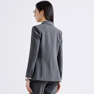 Women's Suit Set Double Breasted Navy Blue Polyester Anti-Wrinkle Office Lady Spring Formal Business Wear Full Sleeve - Product Image 4