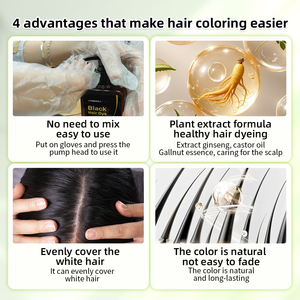 OEM Black Hair <b>Dye</b> Ammonia Free Permanent Liquid Cover White Hair Herbal Extracts All Hair Types - Product Image 2