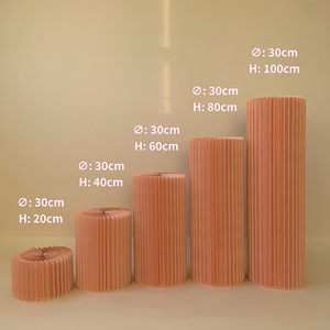 Support <span class=keywords><strong>de</strong></span> <span class=keywords><strong>colonne</strong></span> pliable écologique en or luxueux - Support cylindrique - Affichage artistique <span class=keywords><strong>de</strong></span> <span class=keywords><strong>colonne</strong></span> pour musée et galerie - Product Image 2