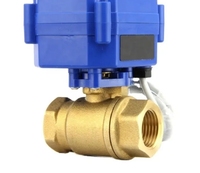 Vanne à boisseau sphérique électrique à moteur CC pour eau haute température, 2 ou 3 voies, 1/2 pouce, avec mini-actionneur de contrôle 5V 12V 24V 220V OEM