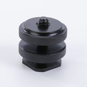 Aluminum Alloy Double Layer Hot Shoe Mount 1/4 Inch With Top And Bottom Locking Screw Camera Flash <b>Tripod</b> Adapter - Product Image 3