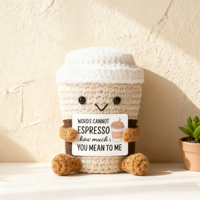 Tricot tasse à café poupée Cheer up fête décoration pour femmes tasse confort émotionnel soutien prêt à l'emploi poupée en peluche