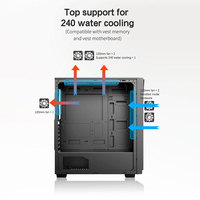 Boîtier PC de jeu Lovingcool, nouveau design, tour moyenne, ATX, avec alimentation, style aluminium cool, USB3.0, verre trempé