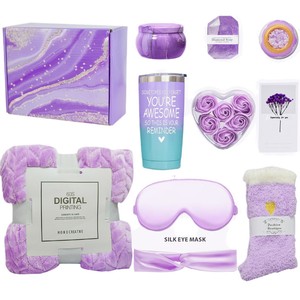 ชุดตะกร้าของขวัญสปาลาเวนเดอร์ของขวัญของขวัญของขวัญวันคริสต์มาสที่สมบูรณ์แบบผ่อนคลายแบบมีเอกลักษณ์ - Product Image 4