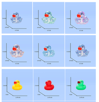 Canard en caoutchouc transparent personnalisé avec logo, petit canard jaune coloré pour cadeaux, cafés, bain de bébé, jeux aquatiques, qui couine