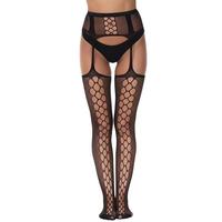 Collants en nylon à bretelles, résille, à ouverture, perforés, transparents/opaques, séchage rapide, tricotés