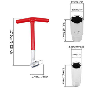 Evrensel 3 adet t-kolu anahtarı buji soket için 16mm & 21mm sökücü yükleyici araç aletleri - Product Image 3