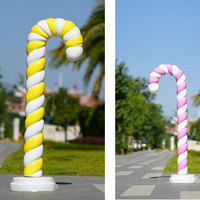Günstige Fabrikpreise Moderne Künstlerische Handbemalte Große Harz-Süßigkeiten-Statue Anpassbare Größe Party-Event Lollipop-Skulptur