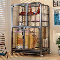 Villa pour chat en métal robuste en gros |   Cage pliable pour chat à 4 niveaux |   Habitat intérieur écologique pour animaux de compagnie destiné aux détaillants