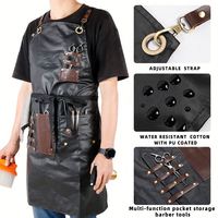 Tablier de coiffeur professionnel noir imperméable en coton, personnalisé, sans manches, pour styliste