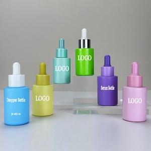Serum <b>Bottle</b> Gradient Color Glossy pink Cosmetic <b>Bottle</b> 30ml 40ml 50ml 60ml Hair Oil <b>Dropper</b> <b>Bottle</b> - Product Image 5