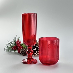 Verres à boisson de luxe côtelés de couleur unie pour Noël, verres à champagne couleur personnalisée, cadeaux vintage CLASSIQUES, verres à vin, verres à bière - Product Image 3