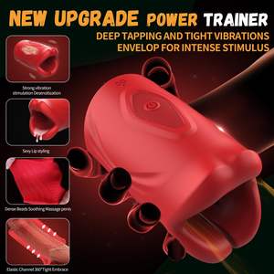 二合一应用控制9模式嘴唇包裹大嘴阴茎训练振动器自动男性手淫男性口交玩具 - Product Image 5